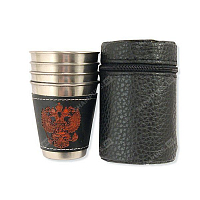 Набор металлических стопок в чехле 4 шт (малые 20 мл)