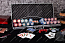 Набор покера Casino Royale на 500 фишек с номиналом, в стальном кейсе с пластиковыми картами