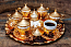 Золотой кофейный комплект для 6 гостей на подносе