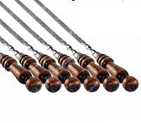 6 профессиональных шампуров с деревянной ручкой 20 мм - 50 см