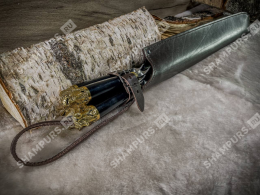 Чехол-футляр с шампурами Звери (коричневый)