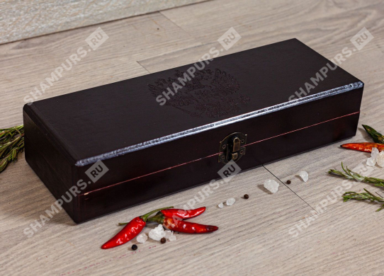 Деревянный кейс для ножа Герб РФ