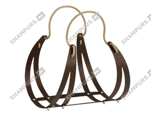 Дровница с пеньковой ручкой XL