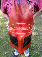 Фартук кожаный коричневый с черными карманами