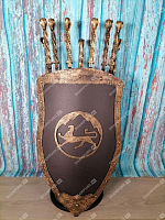 Каминный набор Щит-подставка Барс на 6 шампуров Арарат