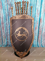 Каминный набор Щит-подставка Барс на 6 шампуров Бештау