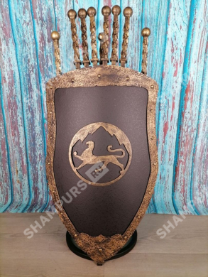 Каминный набор Щит-подставка Барс на 6 шампуров Бештау