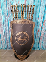 Каминный набор Щит-подставка Барс на 8 шампуров Арарат