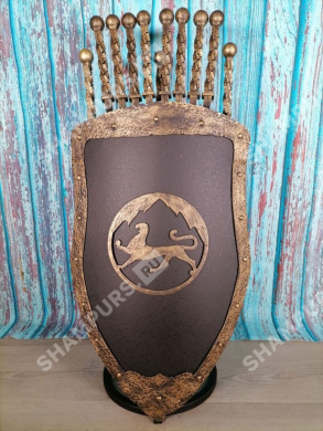 Каминный набор Щит-подставка Барс на 8 шампуров Бештау