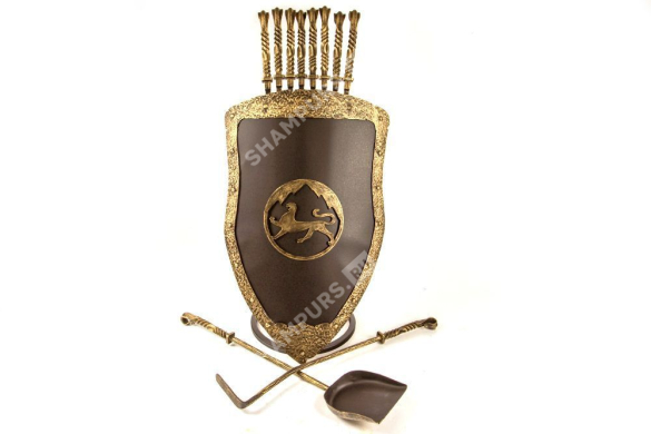 Каминный набор Щит-подставка Барс на 8 шампуров Эльбрус