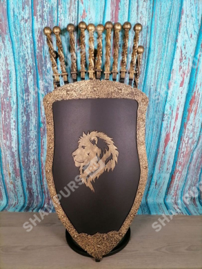 Каминный набор Щит-подставка Лев на 10 шампуров Афон