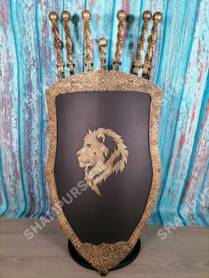 Каминный набор Щит-подставка Лев на 6 шампуров Афон