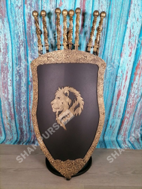 Каминный набор Щит-подставка Лев на 8 шампуров Афон