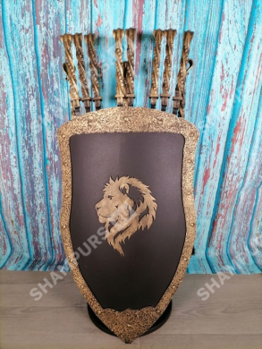 Каминный набор Щит-подставка Лев на 8 шампуров Арарат