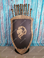 Каминный набор Щит-подставка Лев на 8 шампуров Монблан