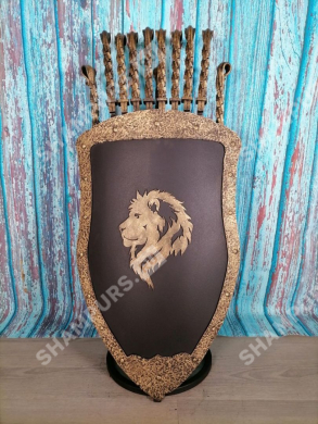 Каминный набор Щит-подставка Лев на 8 шампуров Монблан