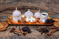 Кофейный набор дуэт золотой жемчуг