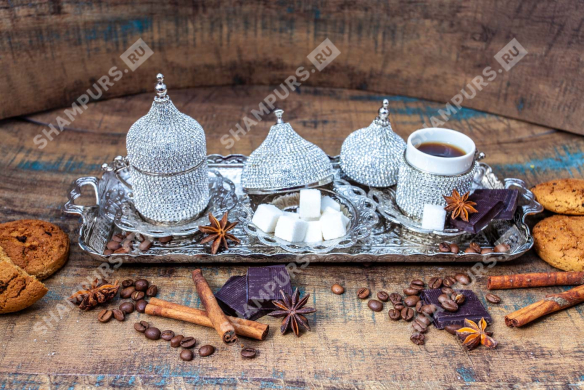 Кофейный набор на 2 персоны алмазная серия (серебро)