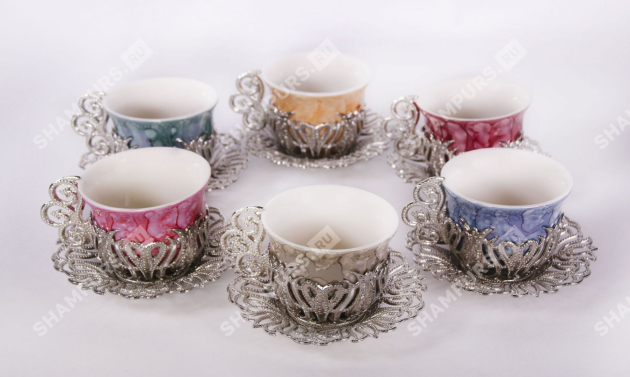 Кофейный набор на 6 персон, коллекция мрамор