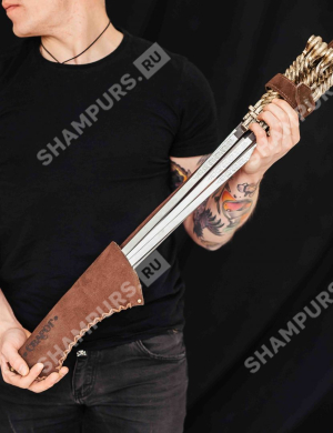 Колчан для шампуров (замшевый, коричневый)