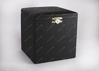 Коробка под бокал Черная кожа