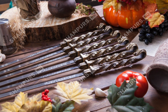 Кованые шампуры комплект 6 шт - Арарат