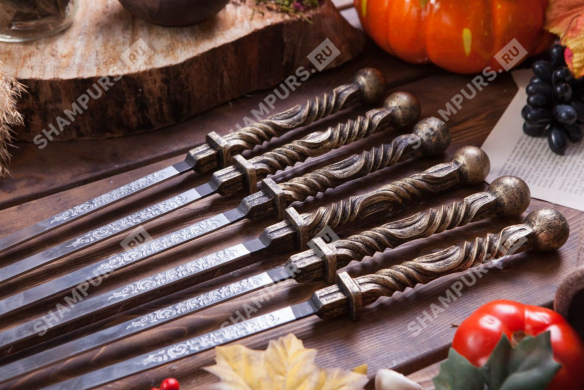 Кованые шампуры комплект 6 шт - Эверест