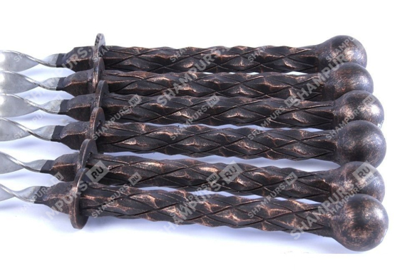 Кованые шампуры комплект 6 шт - Гефест