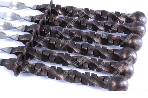 Кованые шампуры комплект 6 шт - Кузнец