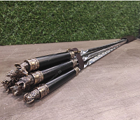 Кожаный колчан с шампурами - Дикие звери (бронза)