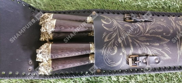 Львы (Объемная рукоять) в чехле с позолотой