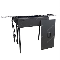 Мангал стационарный "Praktika BLACK" с откидными решетками и крышкой