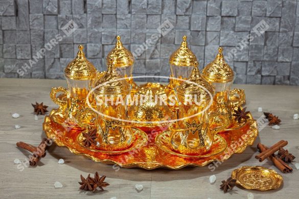 Набор армуд подарочный золото с подносом