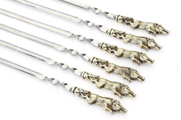 Набор шампуров без чехла - Кабаны (цельное литье)