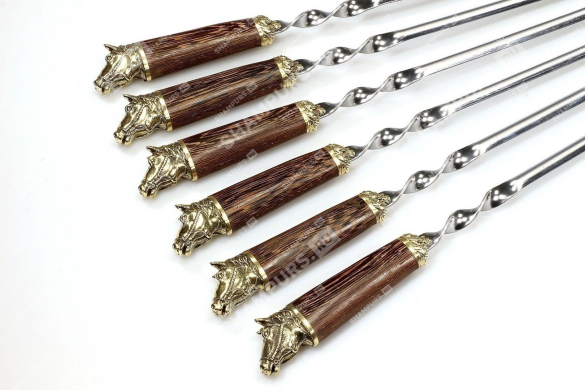 Набор шампуров без чехла - Лошади (объемная ручка)