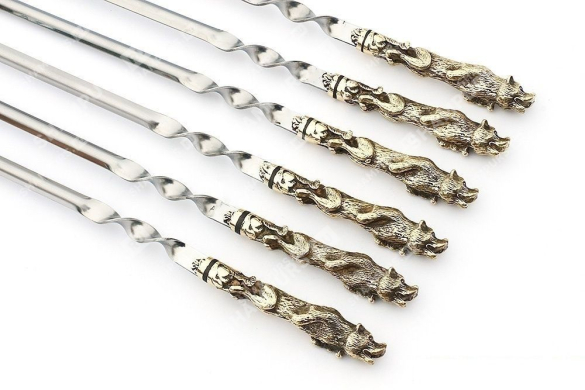 Набор шампуров без чехла - Медведи (цельное литье)