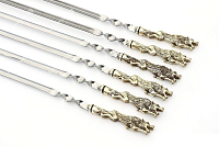 Набор шампуров без чехла - Волки (цельное литье)