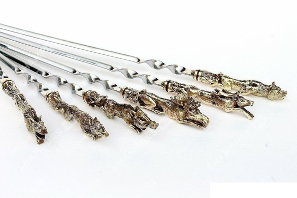 Набор шампуров без чехла - Звери (цельное литье)