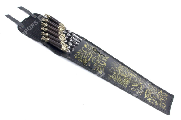 Набор шампуров Мечта охотника в кожаном чехле - 3