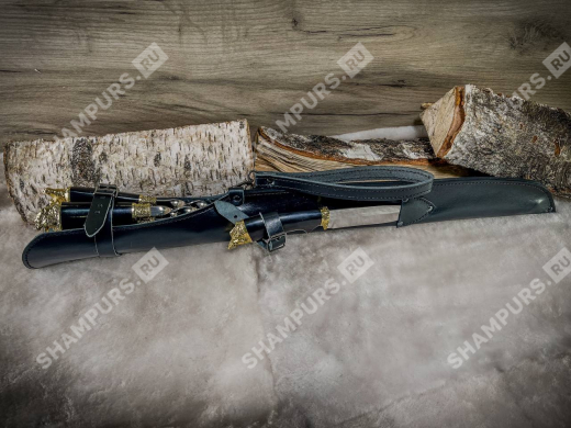 Набор шампуров разные звери с ножом (черный)