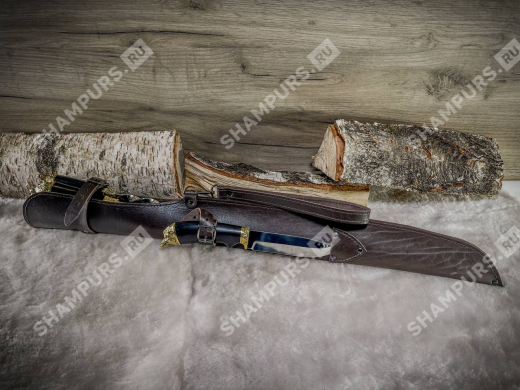 Набор шампуров разные звери с ножом (коричневый)