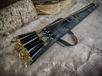 Набор шампуров разные звери в чехле Прайм элит (черный)