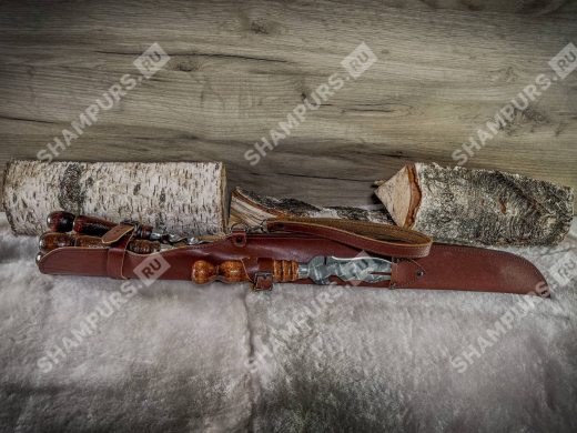 Набор шампуров с ножом для снятия мяса