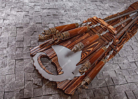 Настенная подставка Тур с бронзовыми шампурами