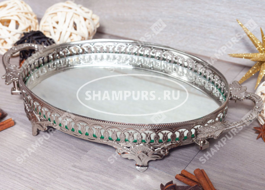 Овальный зеркальный поднос