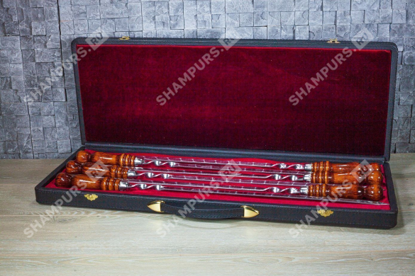 Подарочный набор с профессиональными шампурами (черный)