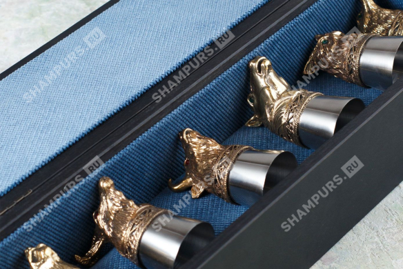 Подарочный набор стопок в шкатулке - Звери