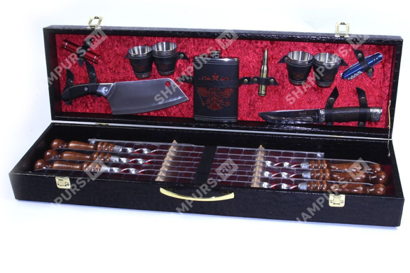 Шампурница с профессиональными шампурами № 6