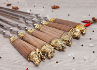 Шампуры - Разные звери Объемная дубовая ручка