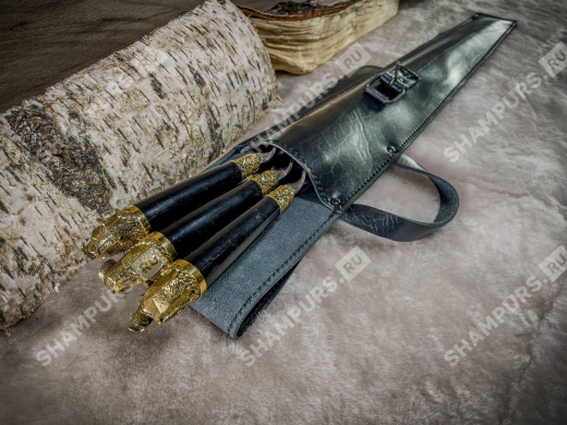 Шампуры звери в чехле Прайм элит (черный)